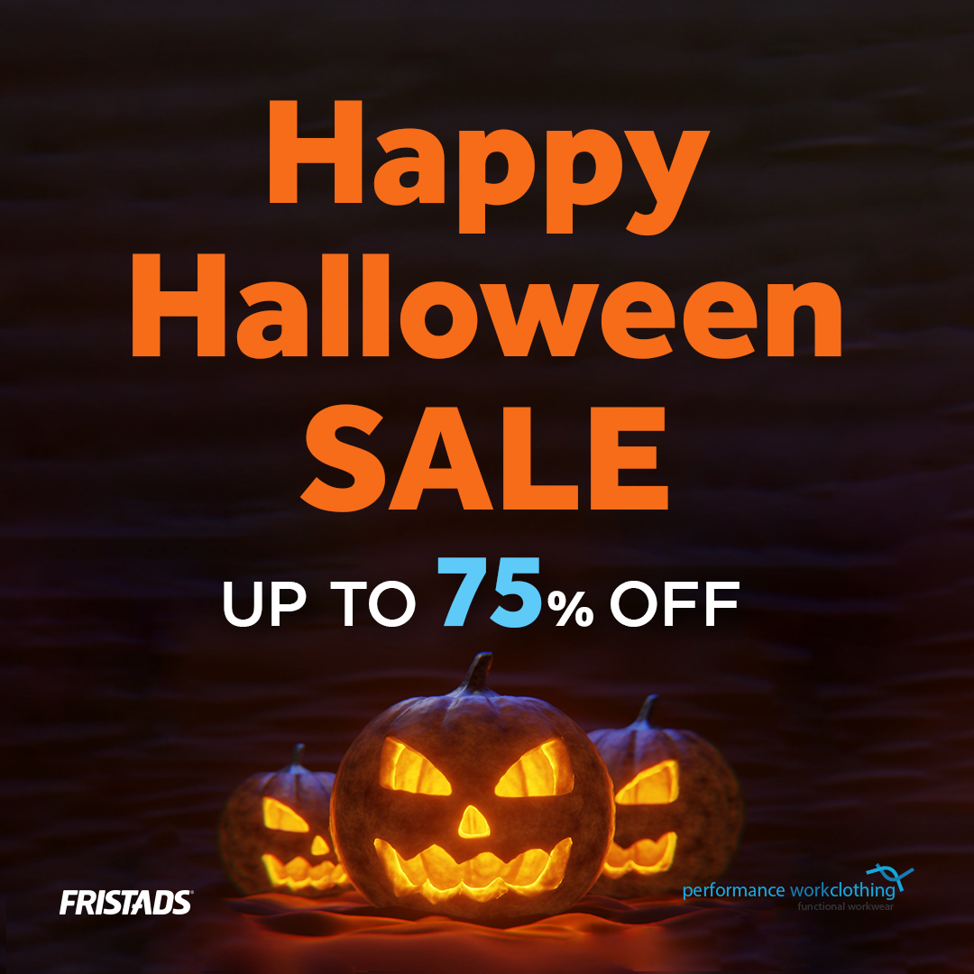 Social Media post for Performance Workclothing, saying Happy Halloween Sale