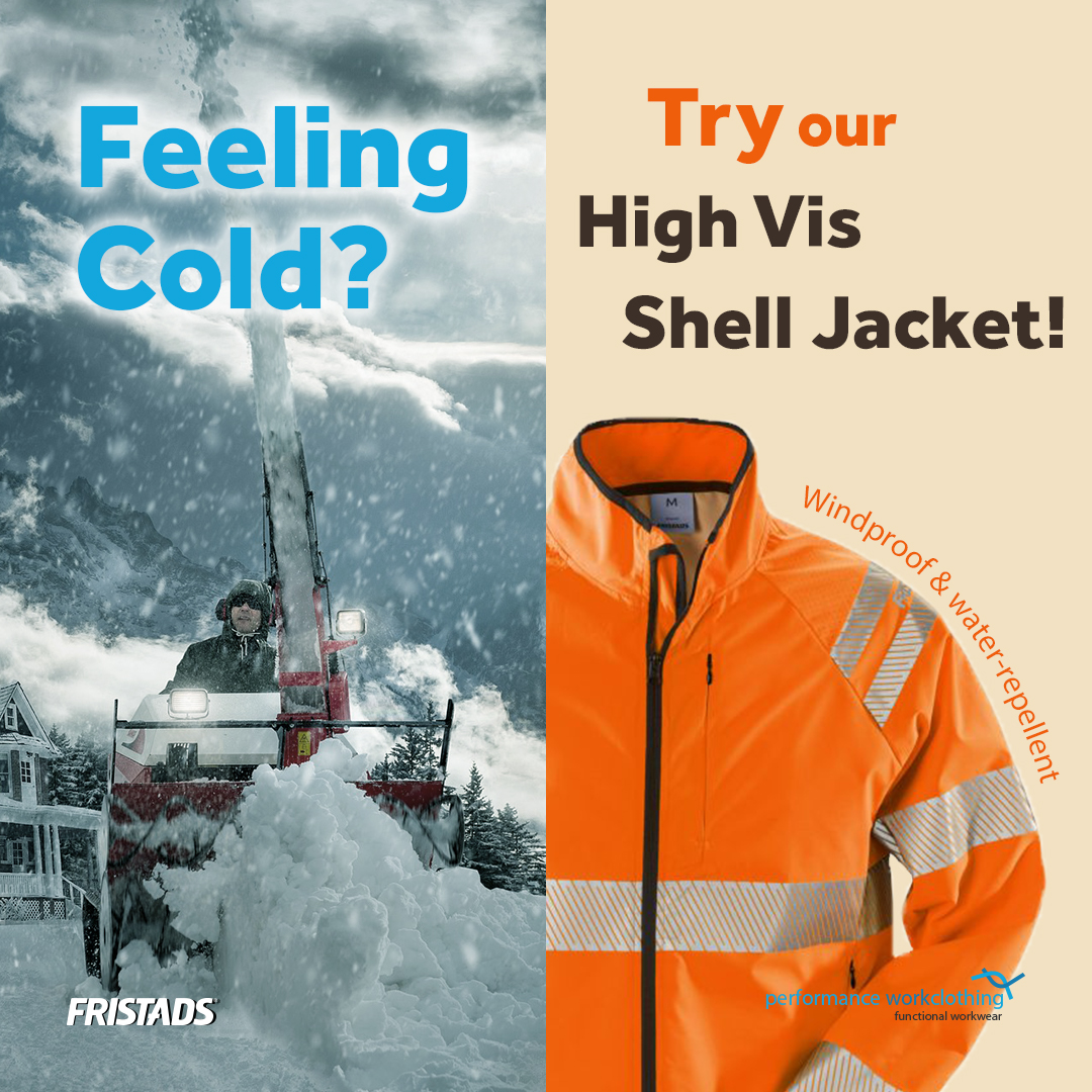 Social Media post for Performance Workclothing, saying Sustainability strategy, Fristads for change