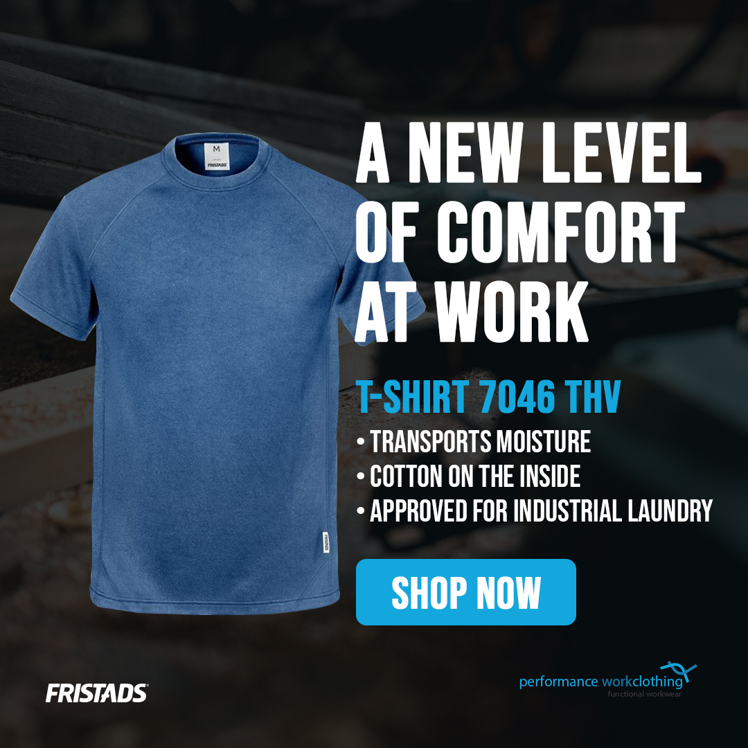 Social Media post for Performance Workclothing, saying A NEW LEVEL OF COMFORT AT WORK