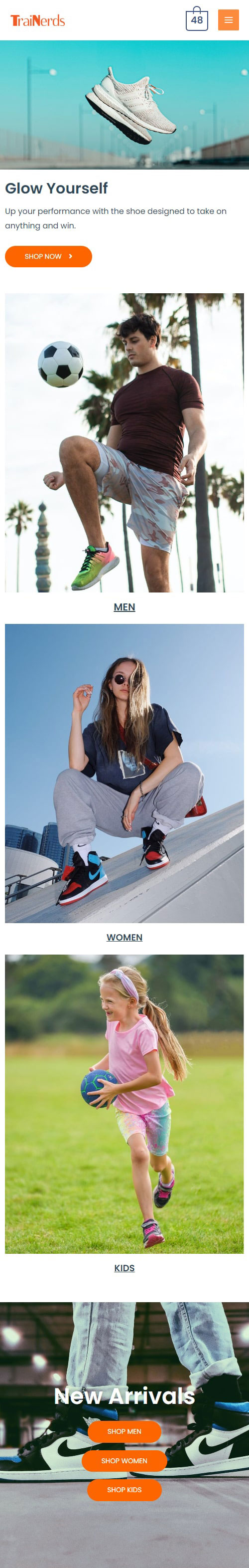 TraiNerds website home page image for phone